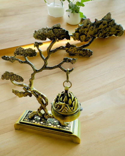 Elegantný kovový držiak na kadidlo Bonsai - možnosť personalizácie gravírovaním na darček