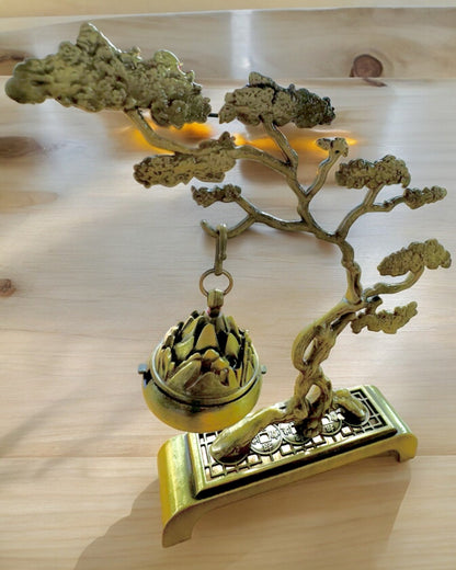 Elegantný kovový držiak na kadidlo Bonsai - možnosť personalizácie gravírovaním na darček