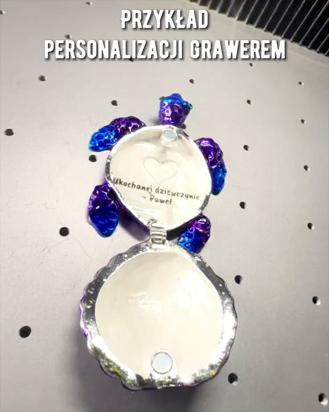 Magický poklad korytnačky - skrinka na šperky s možnosťou personalizácie gravírovaním, darček